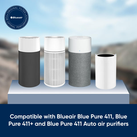 Blueair Blue Pure 411 activated carbon layer highlights odor reduction.