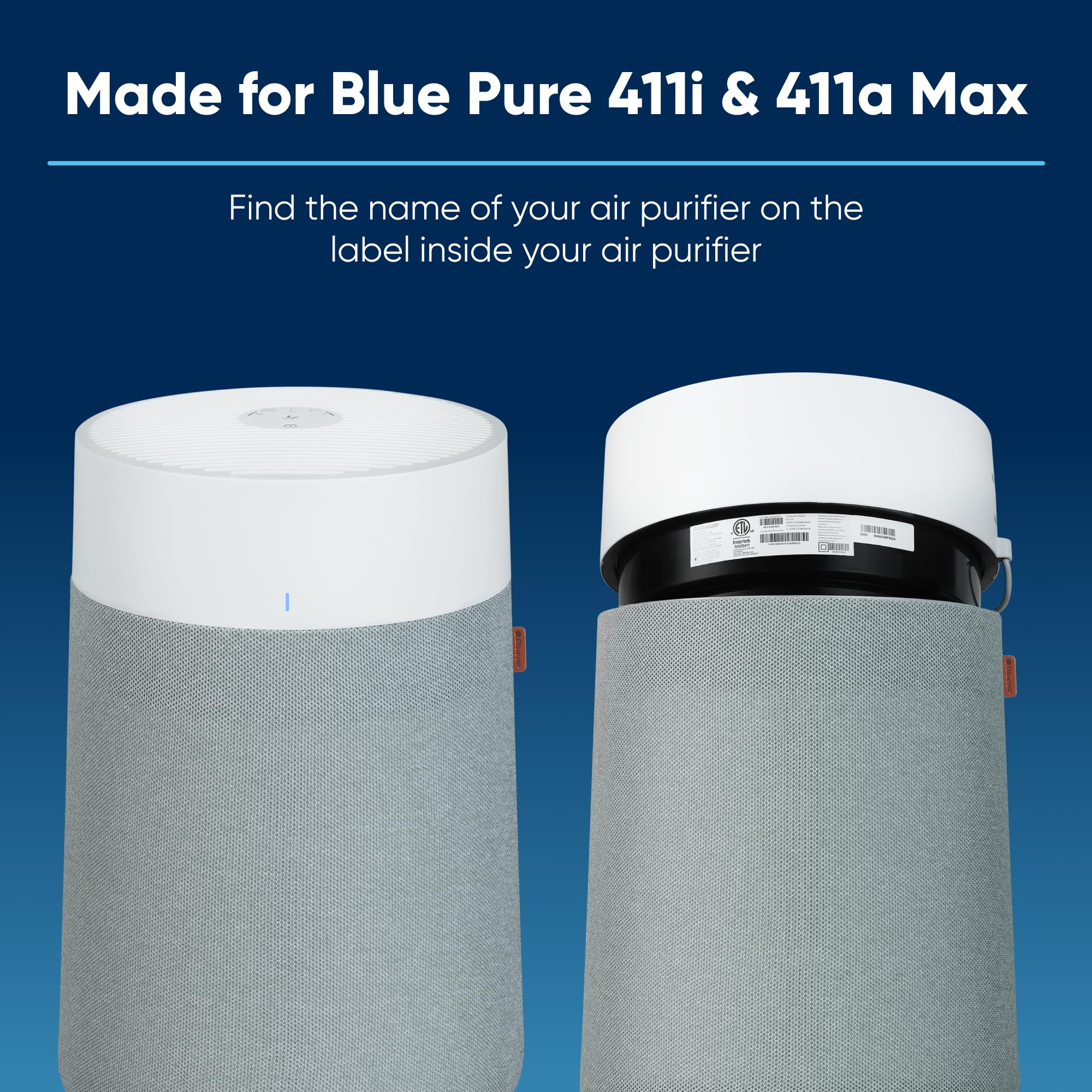 Blueair Blue Pure 411 Max AllergenBlock filter packaging for easy replacement