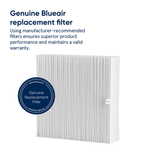 Replacement filter shown in inside view to maintain fan efficiency.