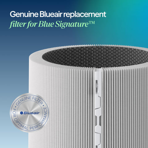 BLUEAIR Blue Signature Large filter captures 0.1 micron particles for cleaner air.
