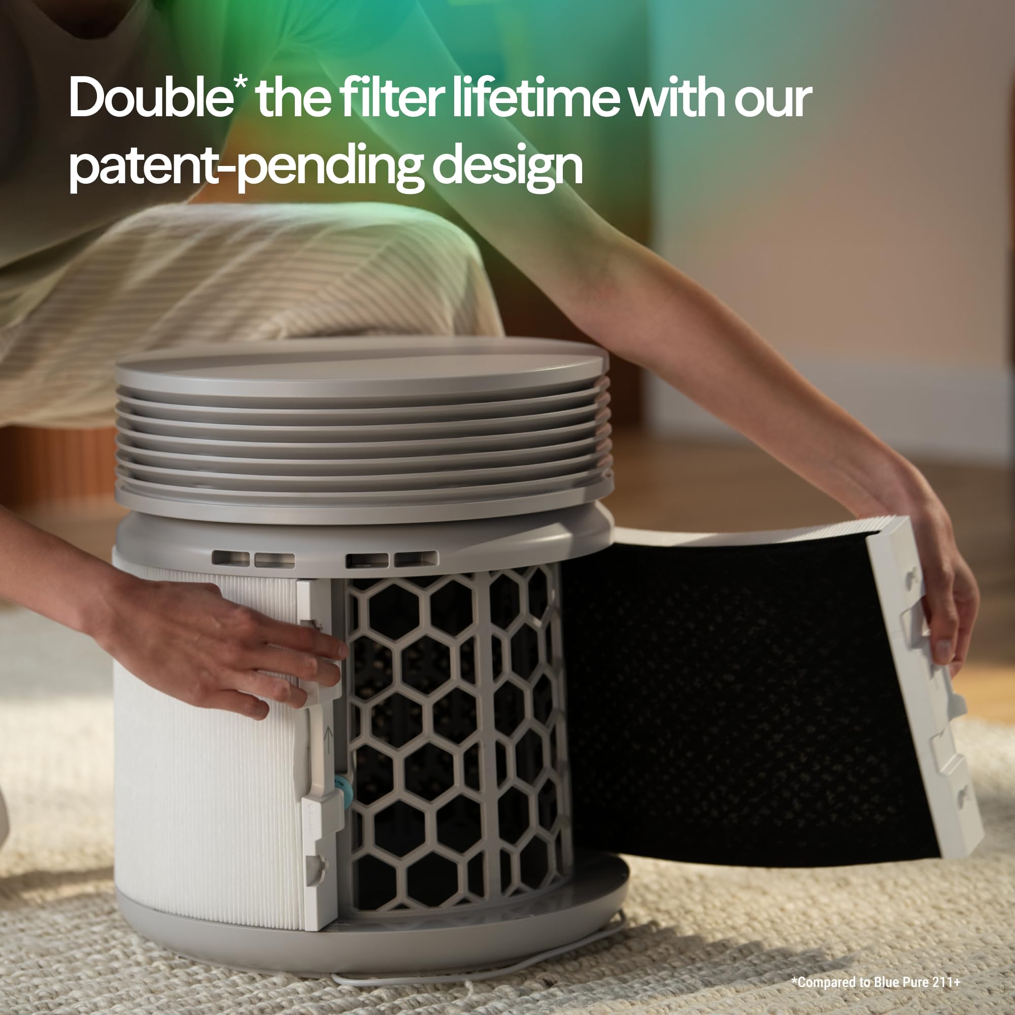 BLUEAIR Blue Signature Large uses HEPASilent for faster, quieter purification.