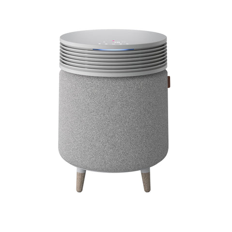 Blueair Blue Signature Large Wooden Leg Base, front view, adds stylish stability.