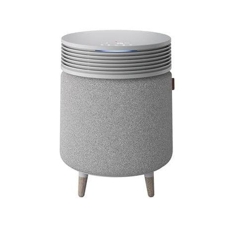 Blueair Blue Signature Large Wooden Leg Base, side view, blends with contemporary interiors.
