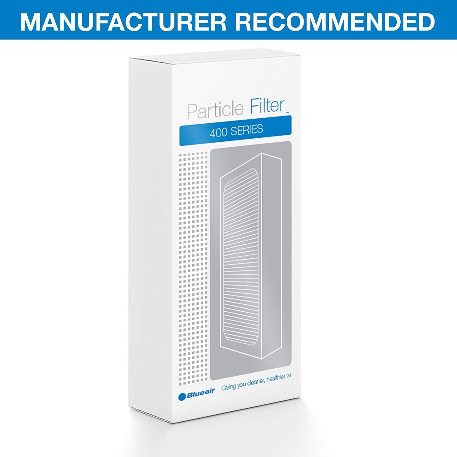 Blueair Classic 400 genuine filter packaging indicating authentic replacement for peak performance.