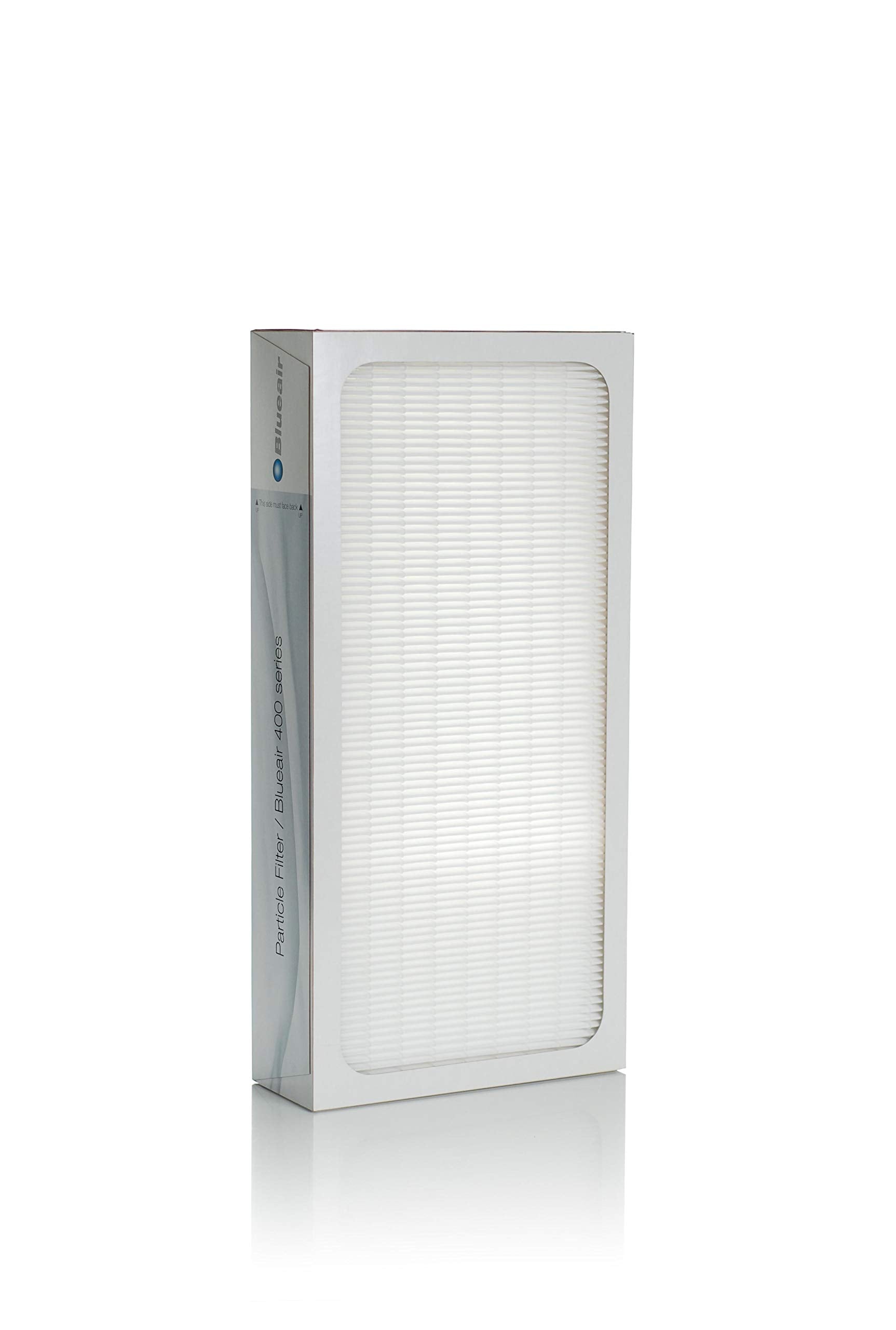 Blueair Classic 400 particle filter ready to trap pollen and dust for cleaner air.