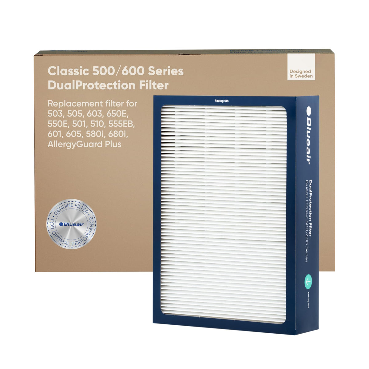 Blueair Classic dual protection filter pack powering strong air filtration and odor control.