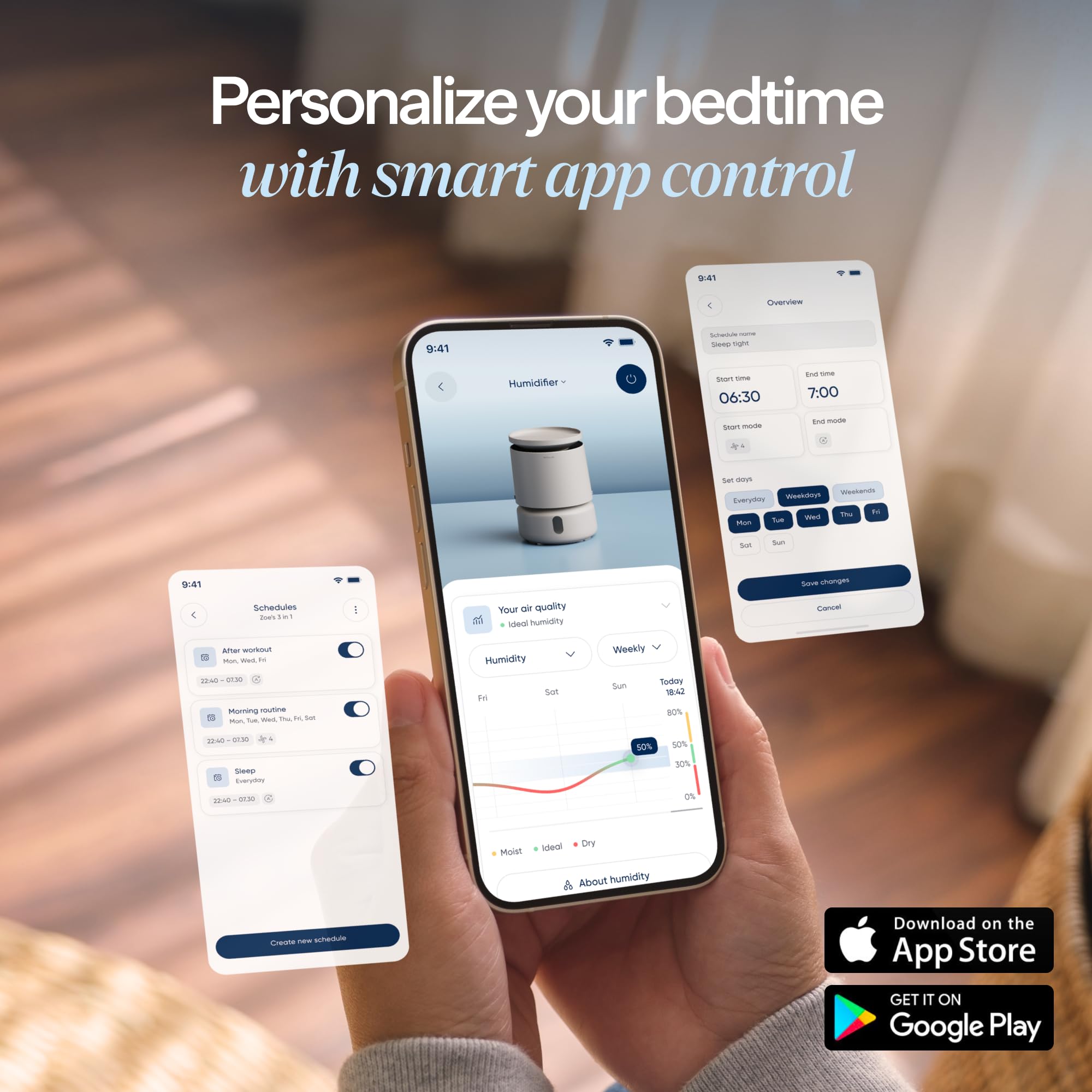 BLUEAIR DreamWell covers up to 596 sq ft for whole-room comfort