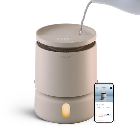 BLUEAIR DreamWell humidifier front view with balanced humidity for large rooms