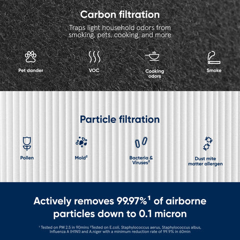 Blueair DustMagnet 5400 ComboFilter closeup of electrostatic cluster capturing dust.