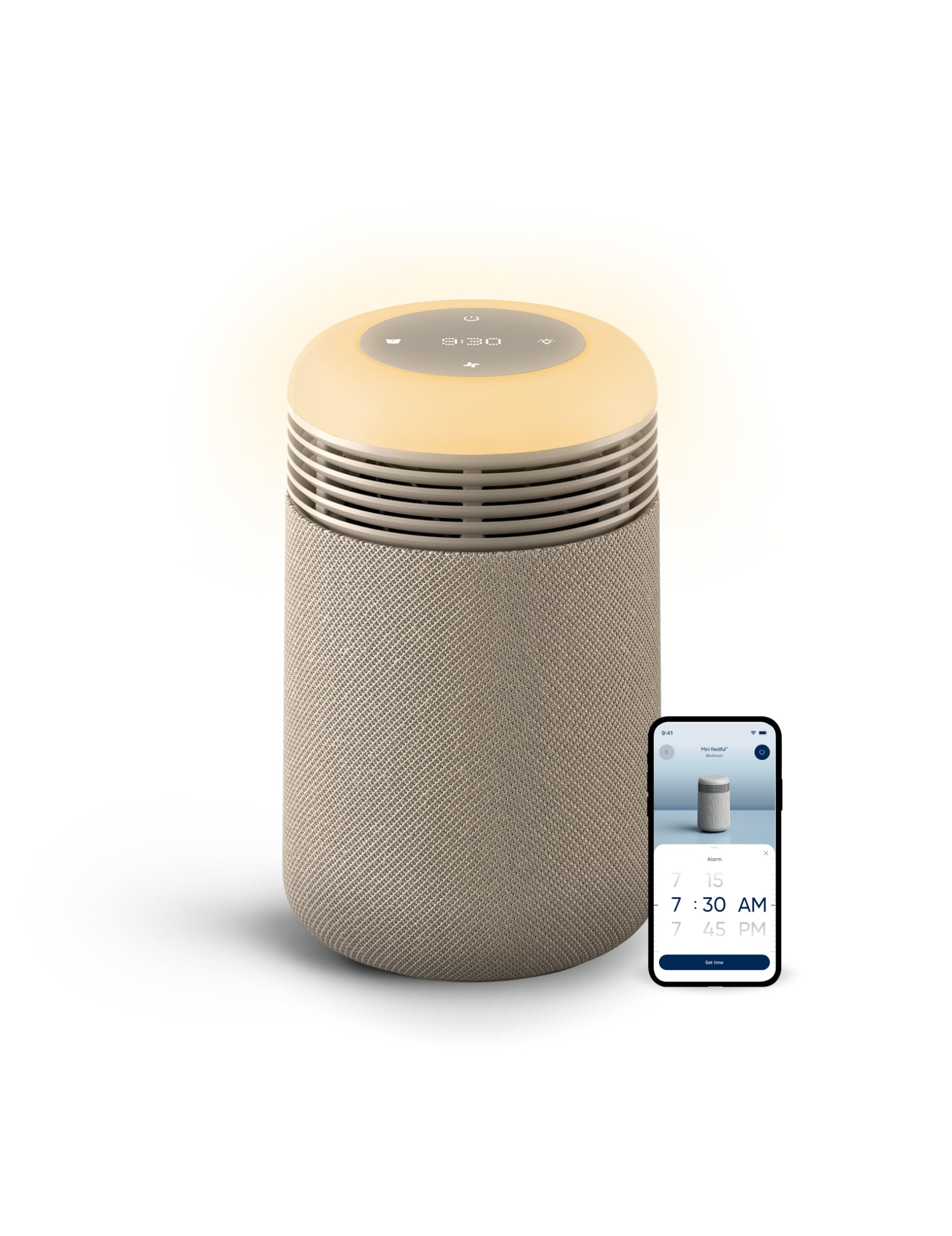 BLUEAIR Mini Restful on nightstand delivering quiet air purification for better sleep