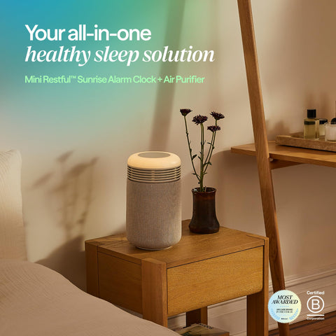 BLUEAIR Mini Restful sunrise alarm gradually lights the room for gentle wake-ups