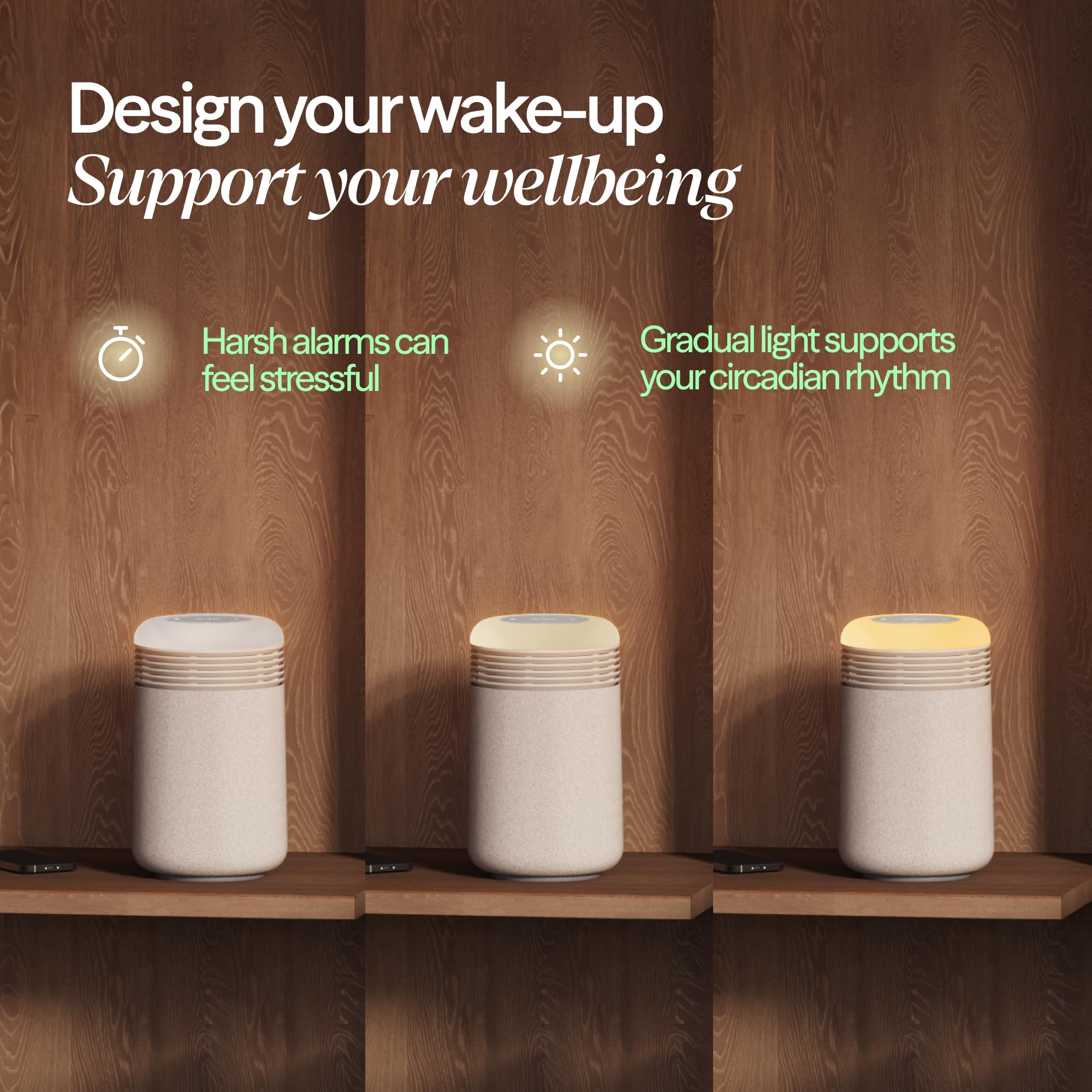 BLUEAIR Mini Restful warm amber light supports a calmer wind-down