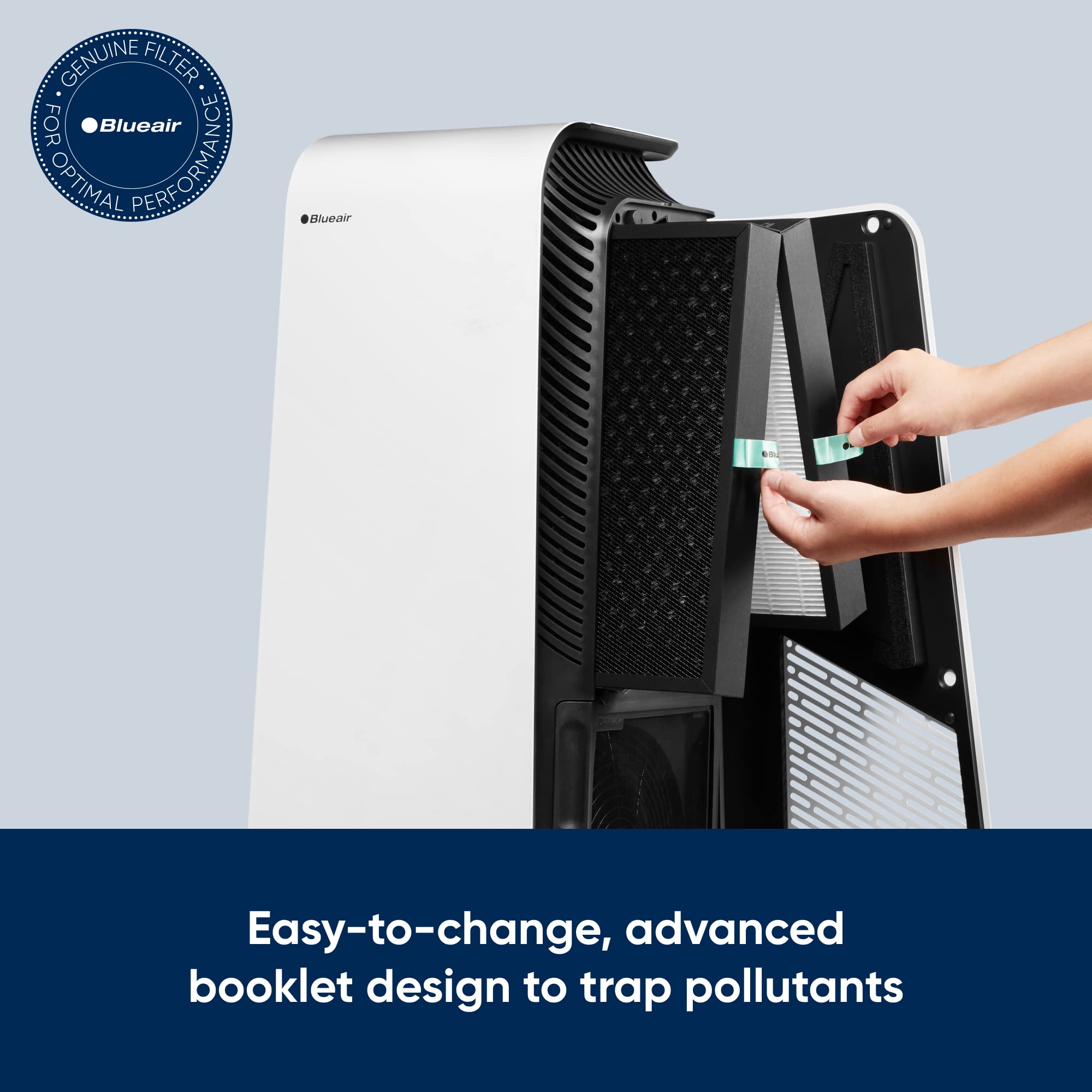 Blueair SmartFilter particle filter layer captures airborne particles for fresher indoor air