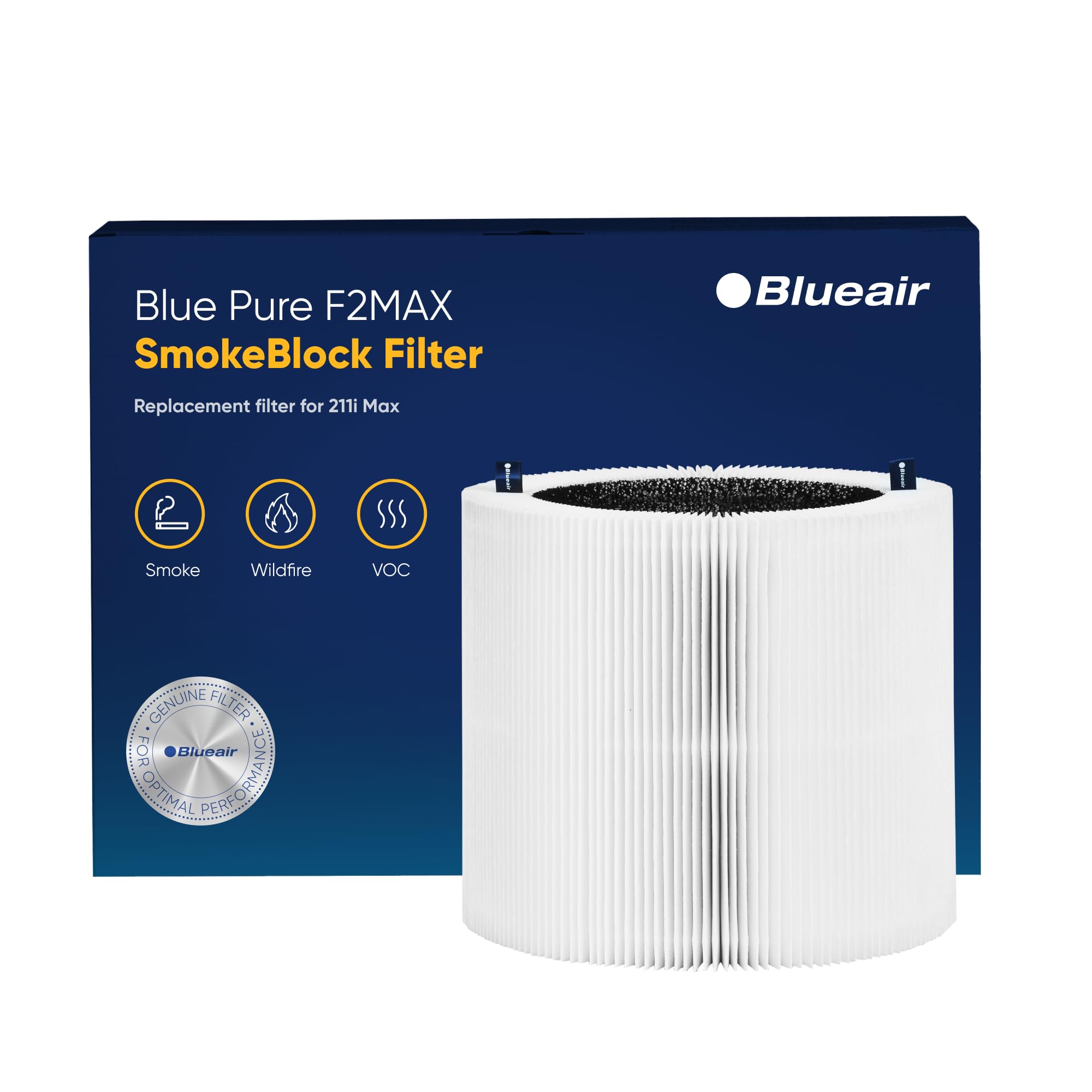Blueair SmokeBlock replacement filter closeup with activated carbon for wildfire smoke