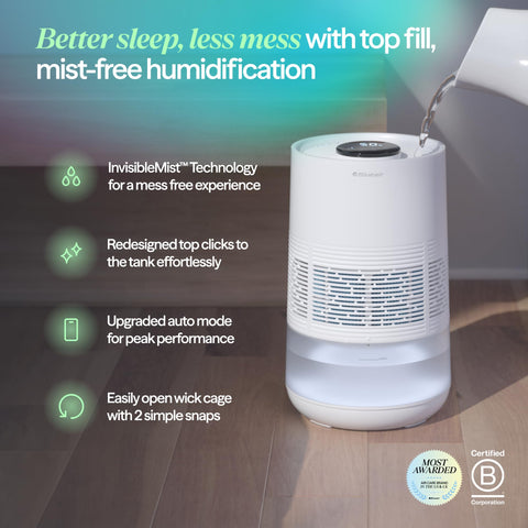 BLUEAIR Top-fill system simplifies refills and maintenance.
