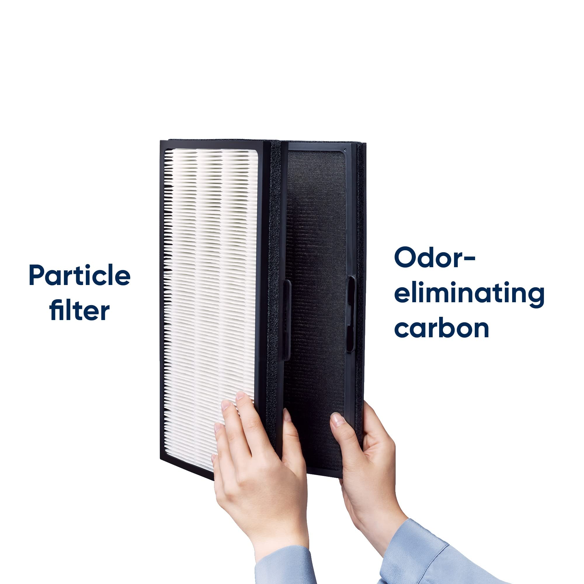 Blueair ultrasonically bonded media closeup enhances filtration without shedding fibers.