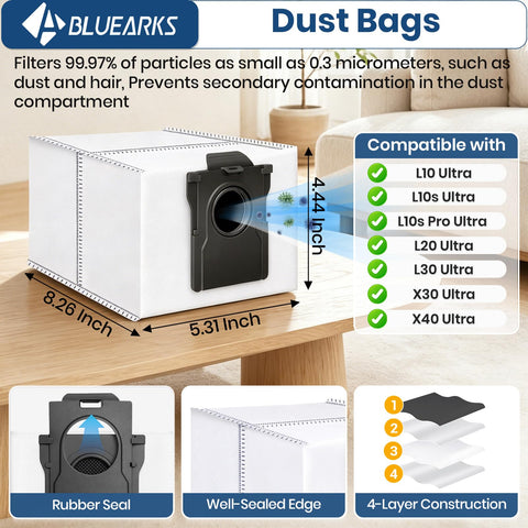 Bluearks activated carbon dust bags help reduce odors during use