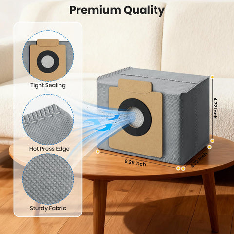 Bluearks easy-installation dust bags for tool-free bag changes.