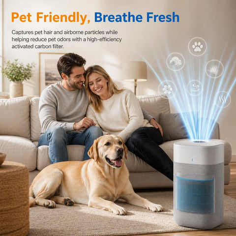 Bluearks energy-efficient airflow graphic indicates lower energy use.