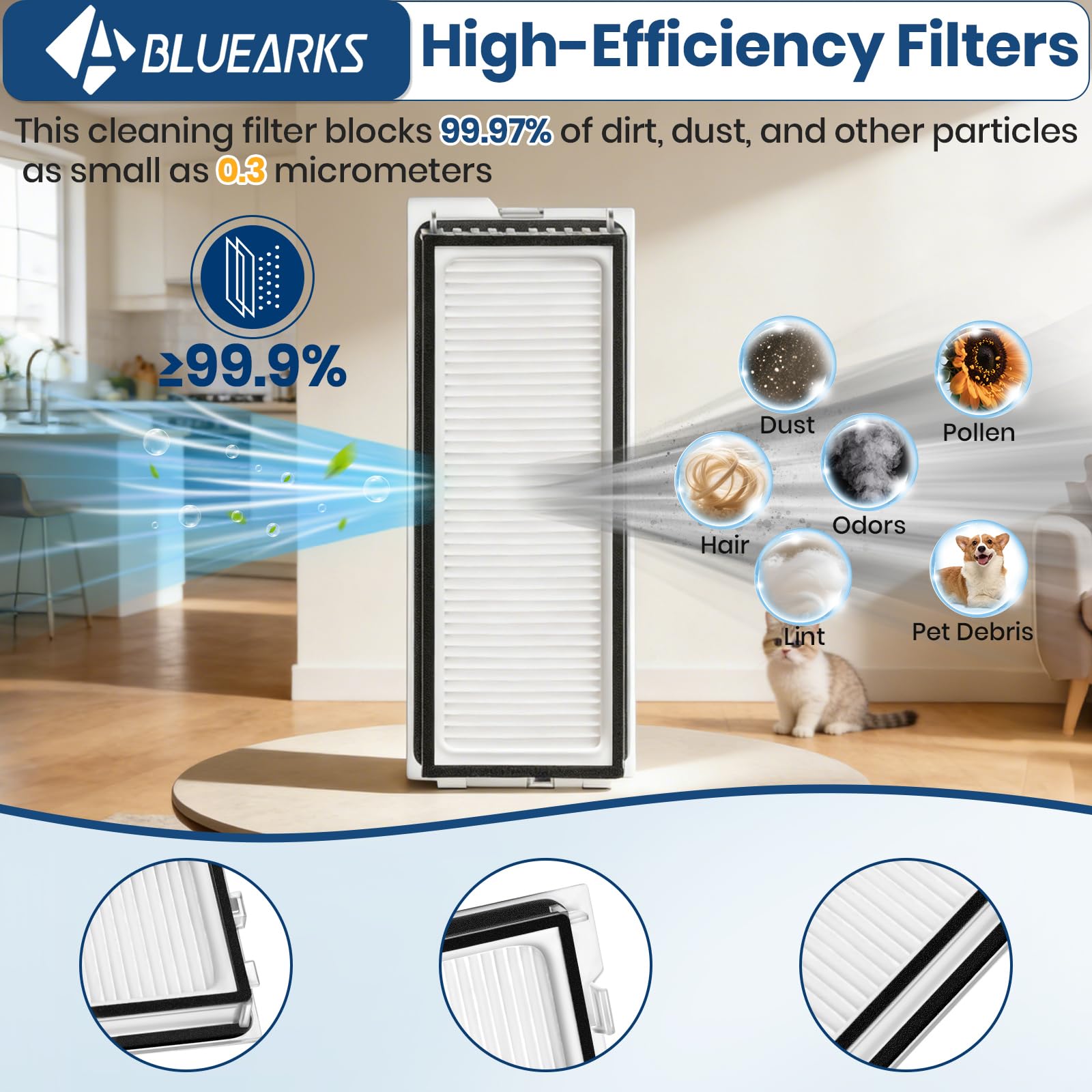 Bluearks Qrevo S5V dust bags seal debris to prevent leaks