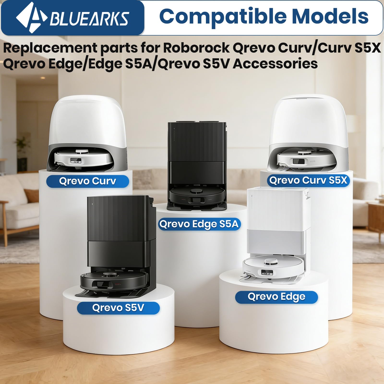 Bluearks Qrevo S5V side brush for edge-to-edge dust pickup