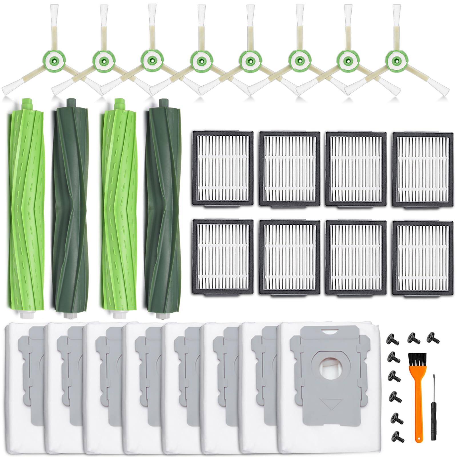 Bluearks Roomba 2 rubber rollers for consistent deep-cleaning on carpets and hard floors.