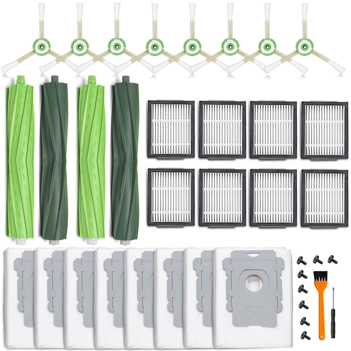Bluearks Roomba 2 rubber rollers for consistent deep-cleaning on carpets and hard floors.