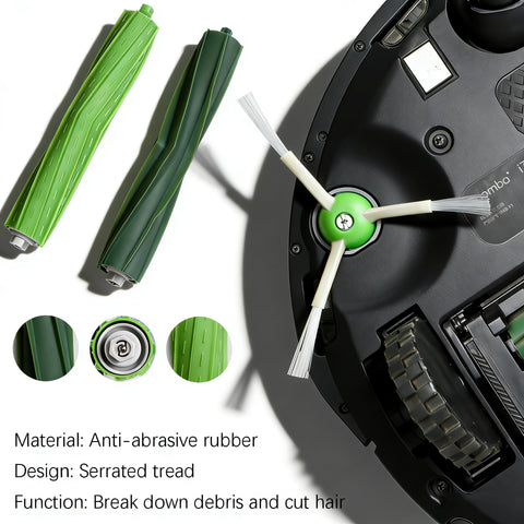 Bluearks Roomba 8 side brushes reach corners to remove hidden debris.