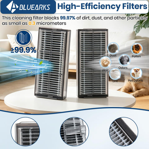 Bluearks side brushes reach corners effortlessly for edge-to-edge cleaning