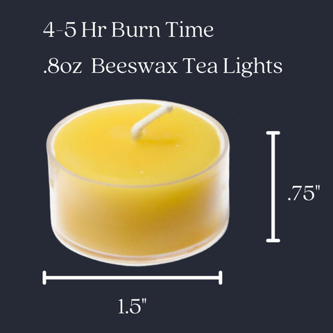 Bluecorn 48-pack beeswax tea lights ideal for weddings and events.