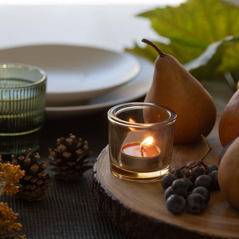 Bluecorn beeswax tea light with clean burn and minimal soot for calm evenings