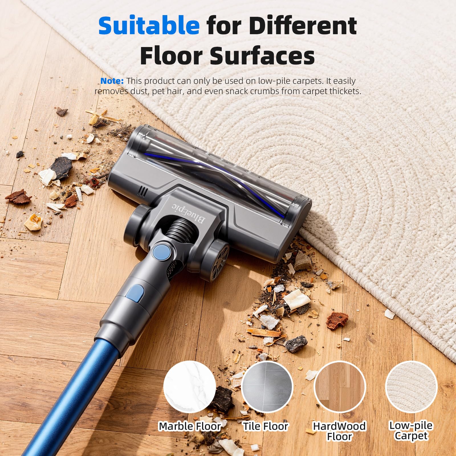BlueEpic 6-in-1 design transforms for handheld, wand, and upholstery cleaning