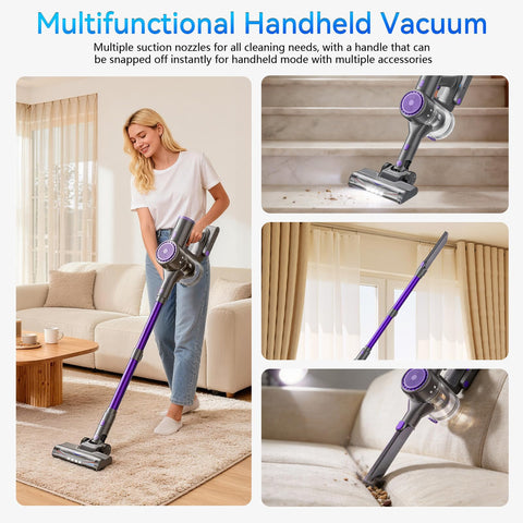 BlueEpic cordless vacuum lightweight design for easy handheld use.