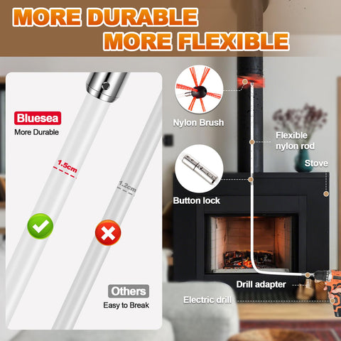 Bluesea nylon chimney brush with strong bristles for effective soot removal