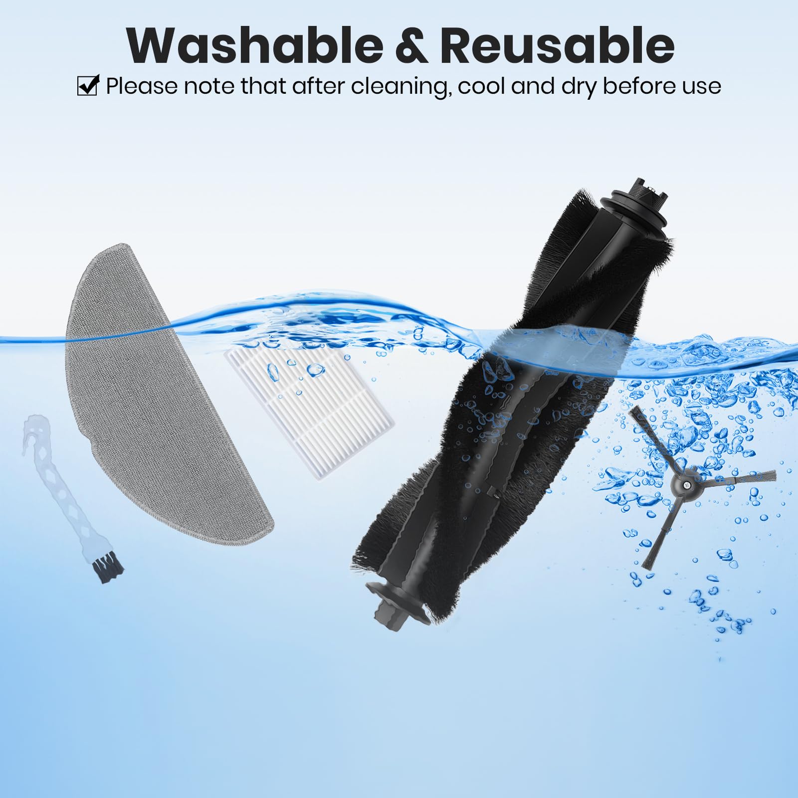 Bluevisk RV20 Max Plus cleaning brush included for easy maintenance.