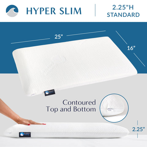 Bluewave Bedding Hyper Slim compact-profile design promotes spinal alignment and comfort.