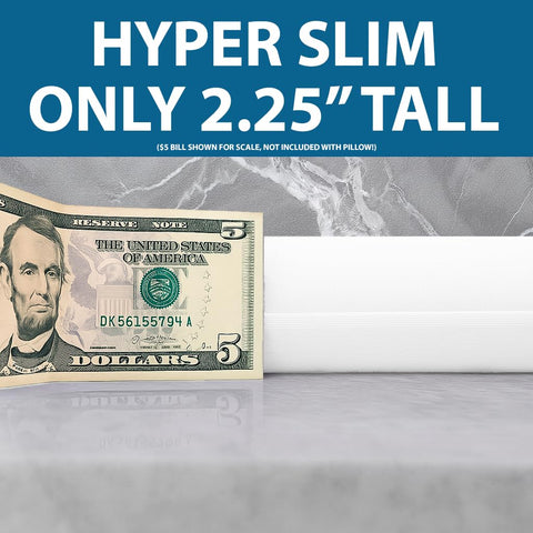 Bluewave Bedding Hyper Slim pillow ventilation channels enhance airflow for a cooler night.