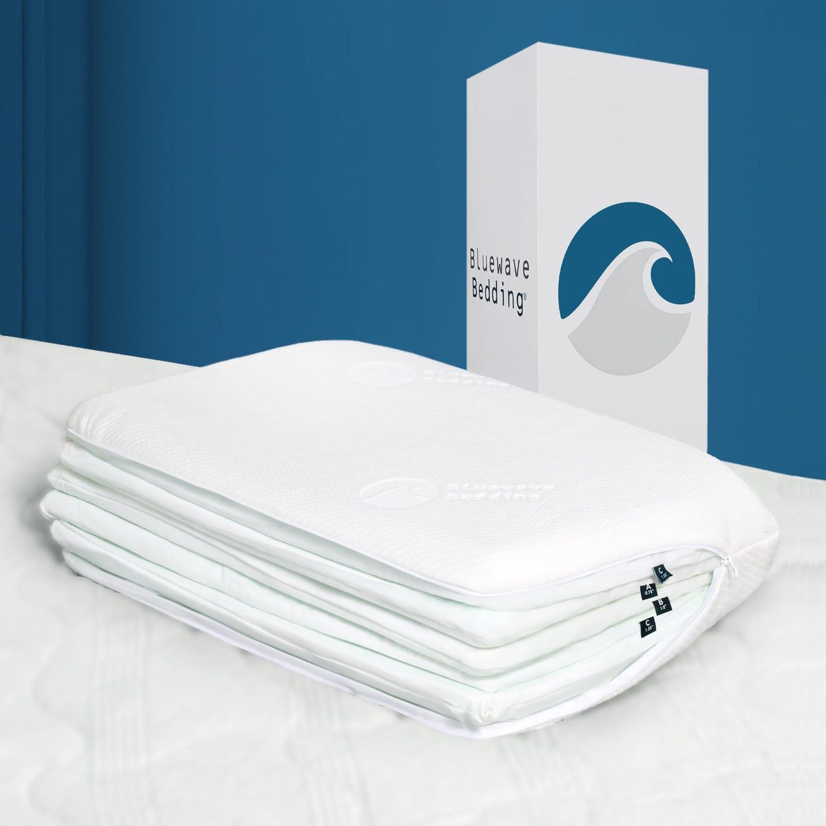Bluewave Versalayer pillow height adjustments for personalized support.