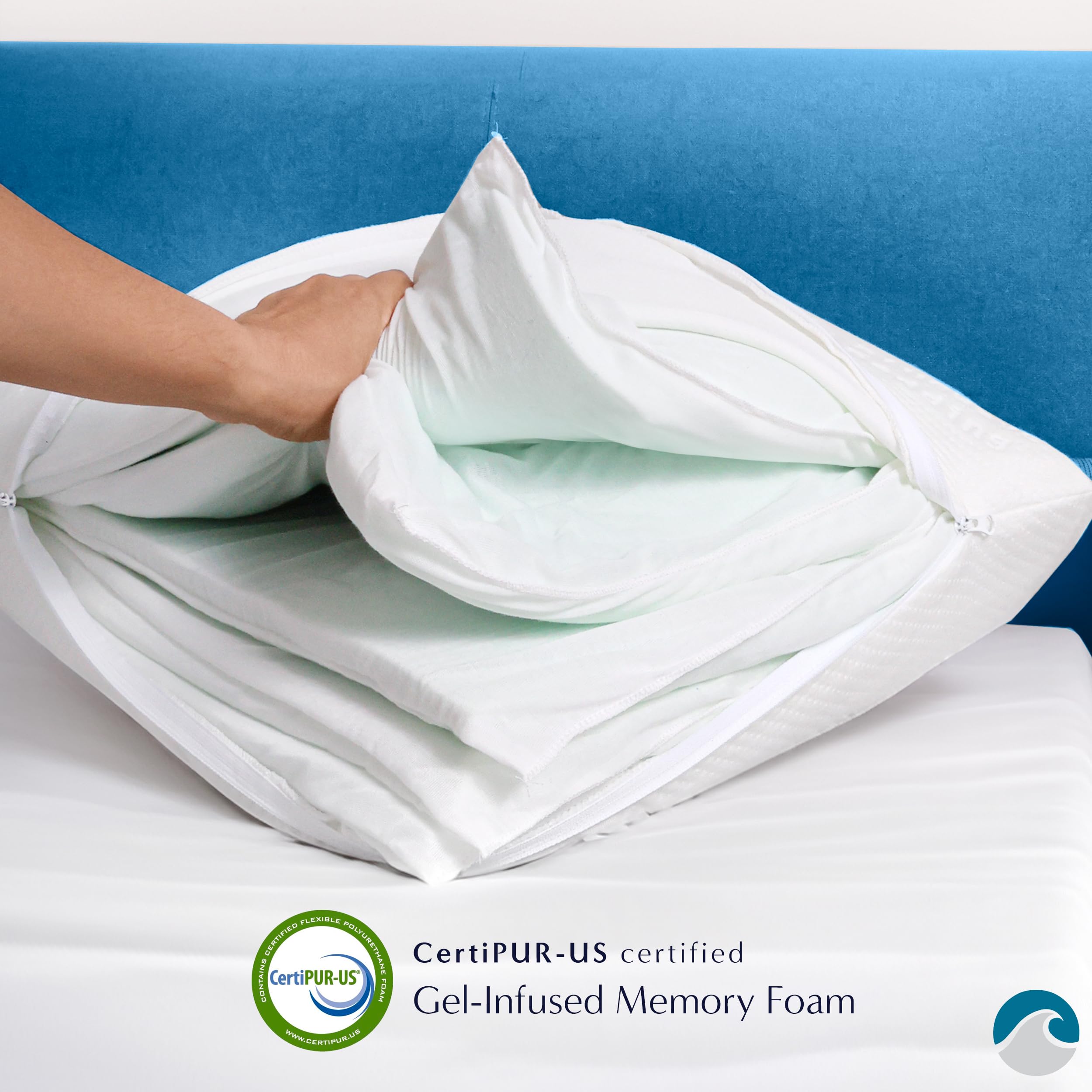Bluewave Versalayer pillow no-mess design enables easy comfort changes.