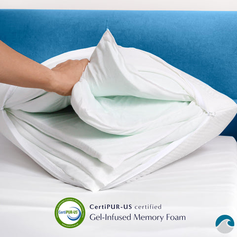 Bluewave Versalayer pillow no-mess design enables easy comfort changes.