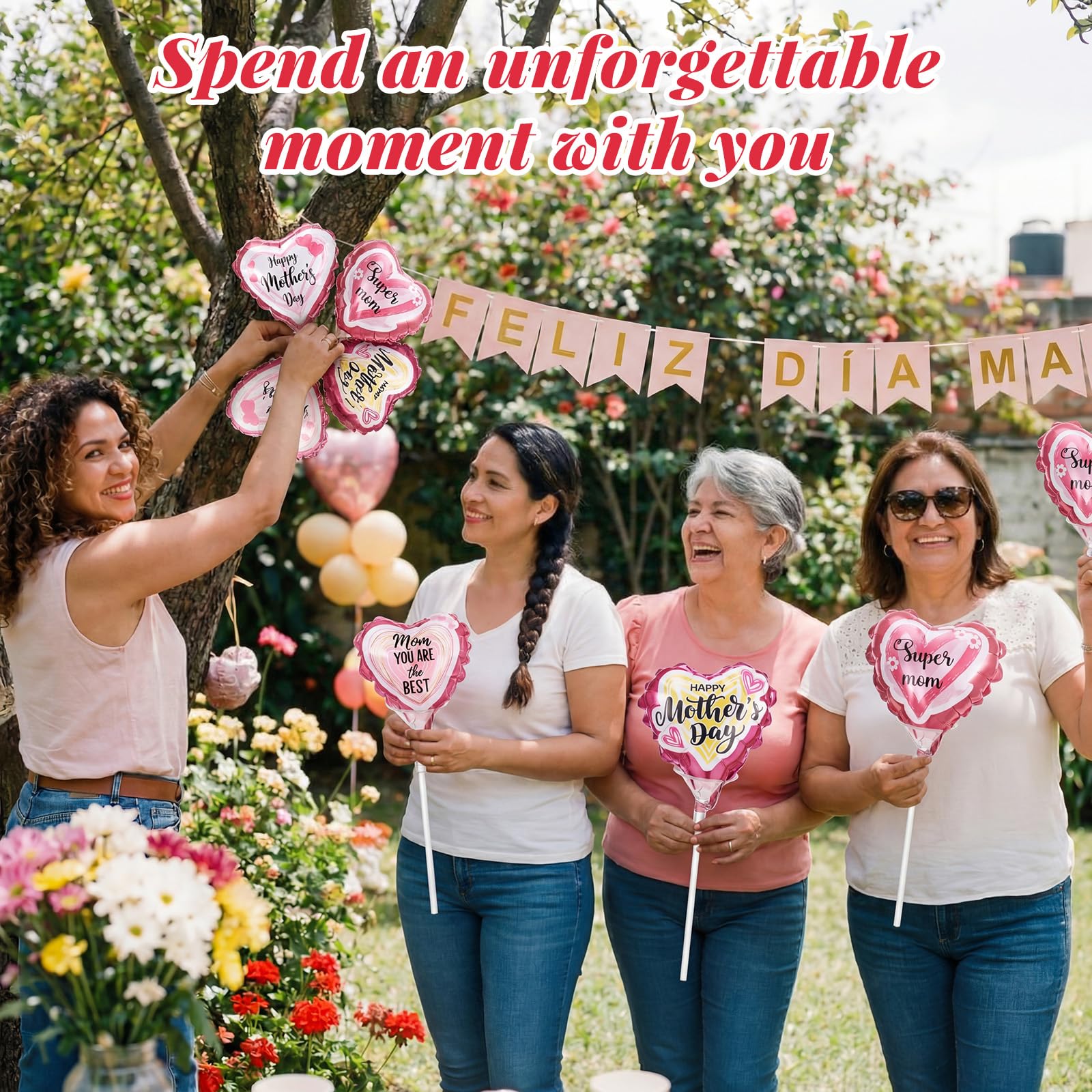 Blueweenly Mother's Day decorations set provides cohesive styling for photos and gifts.