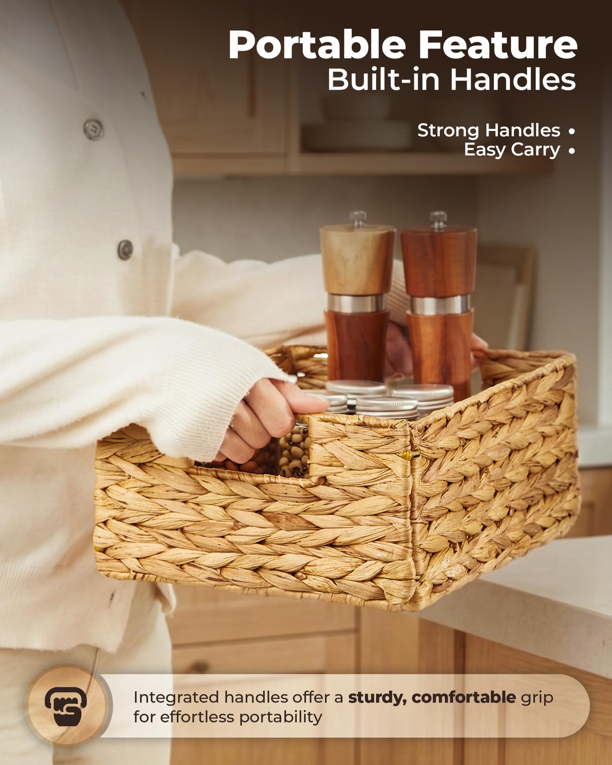 BLUEWEST kitchen and bathroom storage basket in a tidy setup