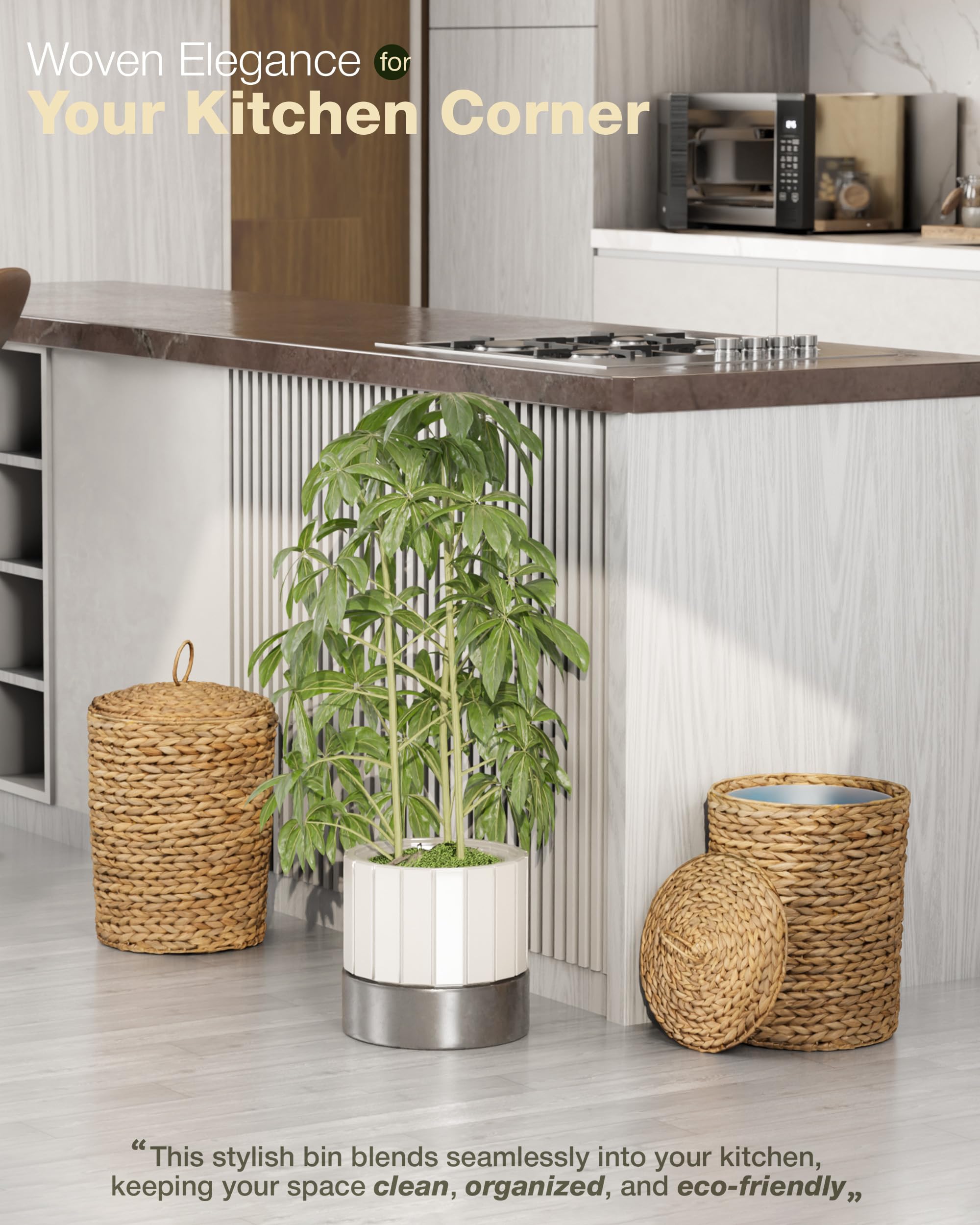 BLUEWEST natural hyacinth fiber basket adds organic warmth to decor