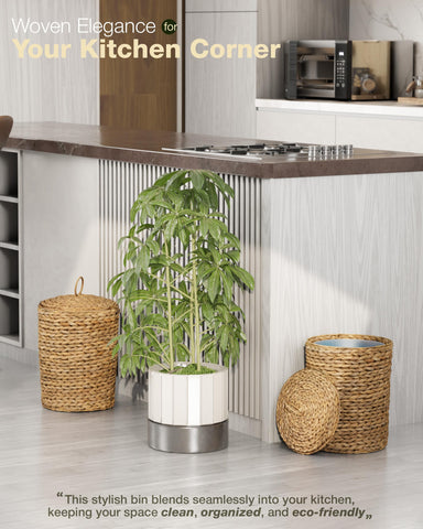 BLUEWEST natural hyacinth fiber basket adds organic warmth to decor