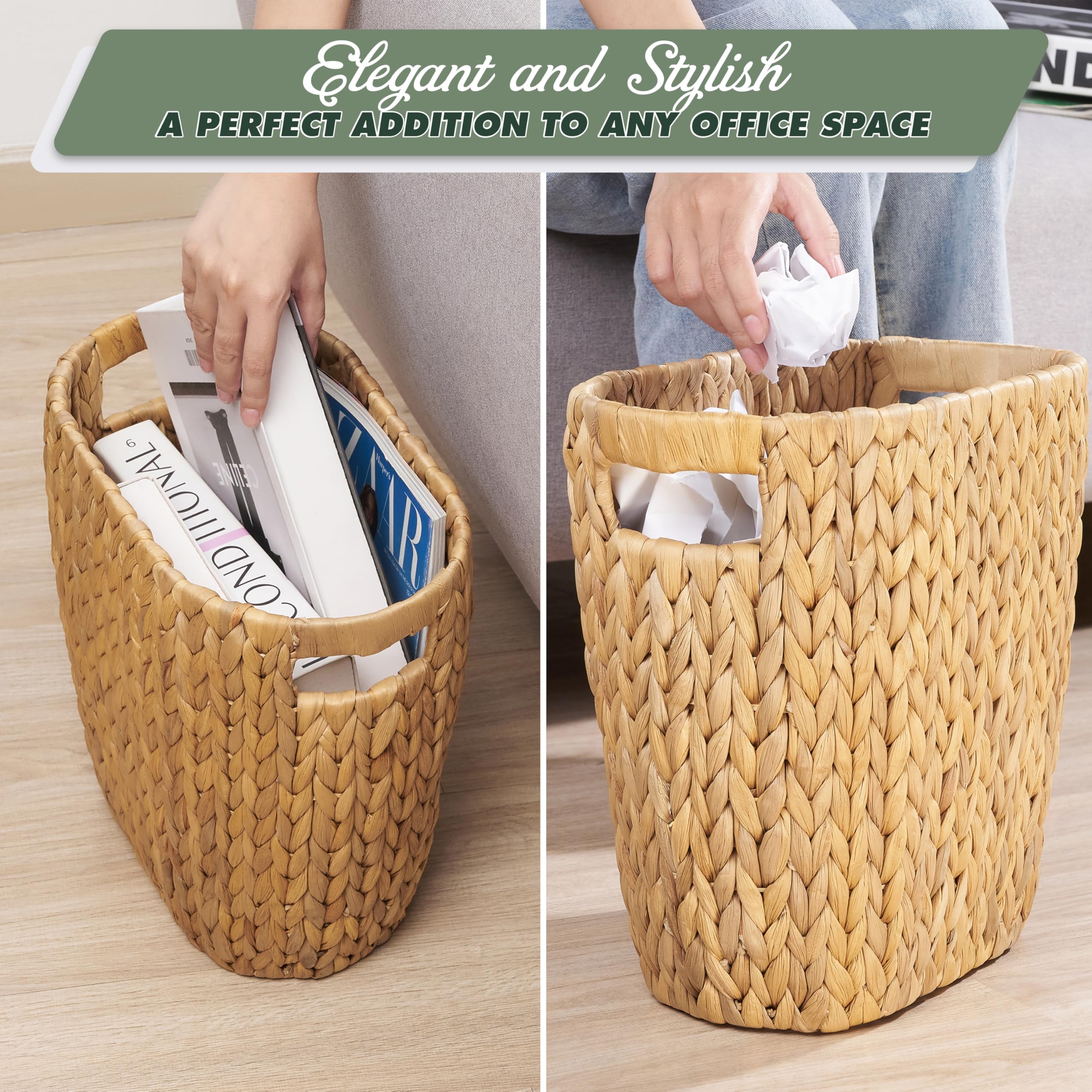 BLUEWEST rustic elegant wicker bin complements modern and traditional decor.