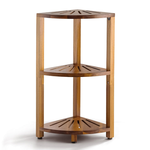 BLUEWEST three-tier corner shelf assembly ideal for maximizing space in small rooms
