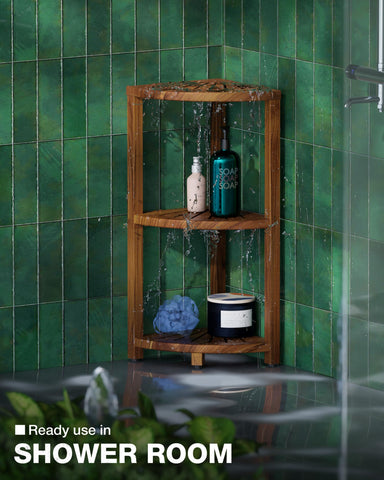 BLUEWEST water-resistant finish keeps the shelf looking fresh in humid environments