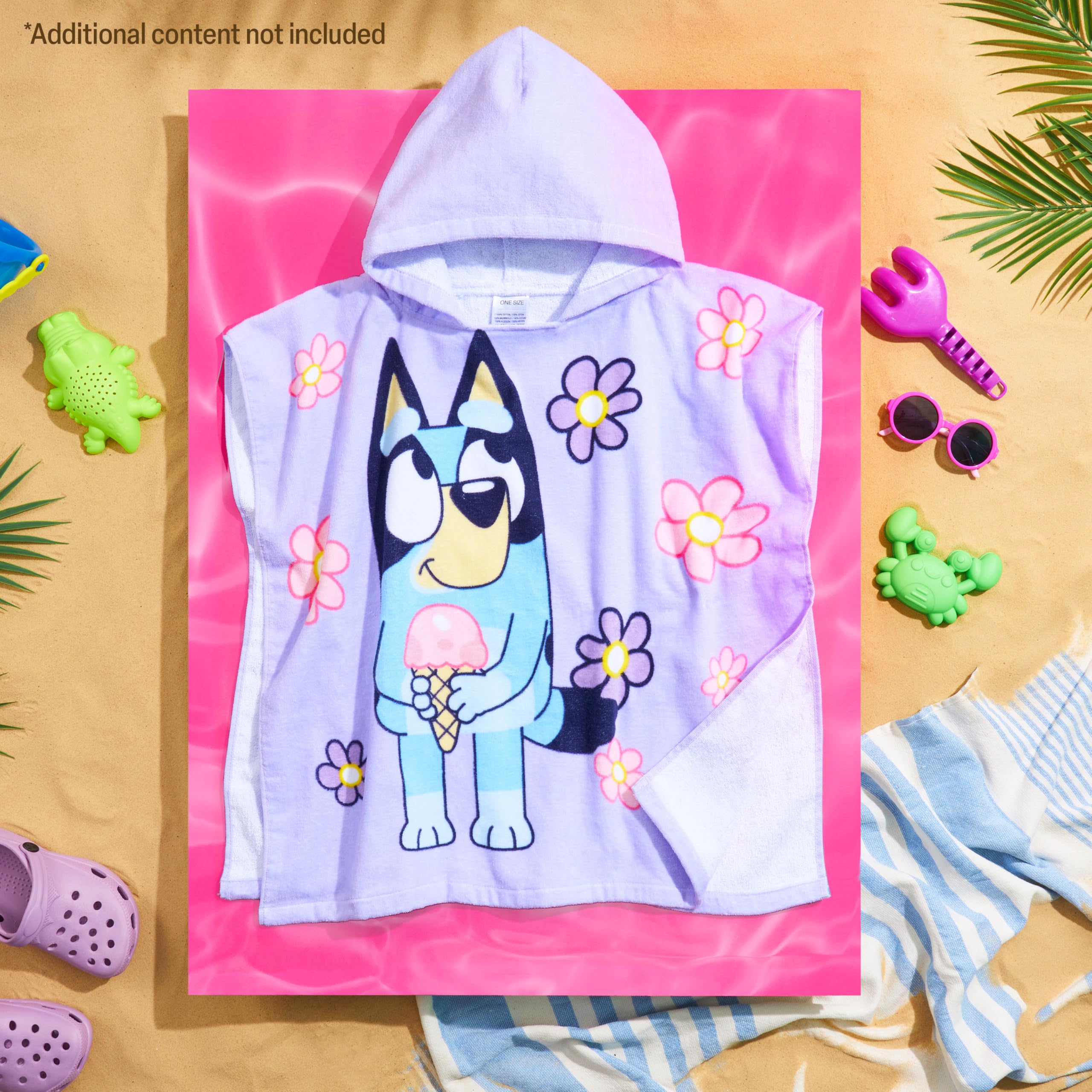 Bluey purple towel for beach days and poolside drying.