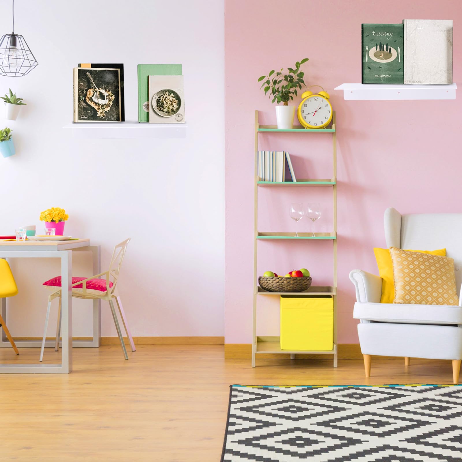 Blulu floating shelves organize makeup with easy access