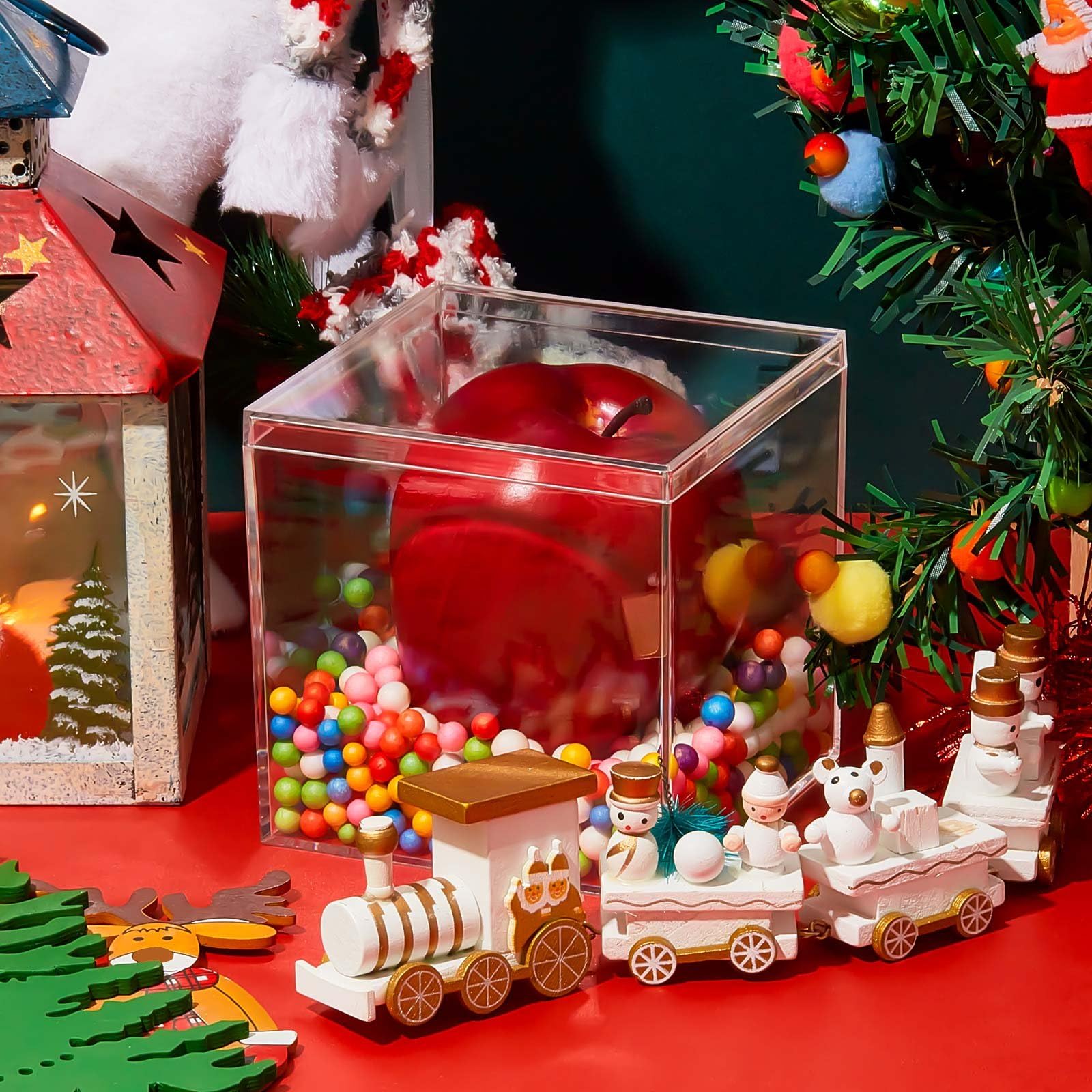 Blulu clear acrylic box with lid open for easy access to contents
